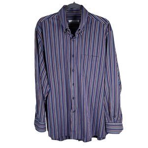 Andrea Bossi Mens Sz EU  46-47 US 3XL Made in Italy Long Sleeve Striped Shirt